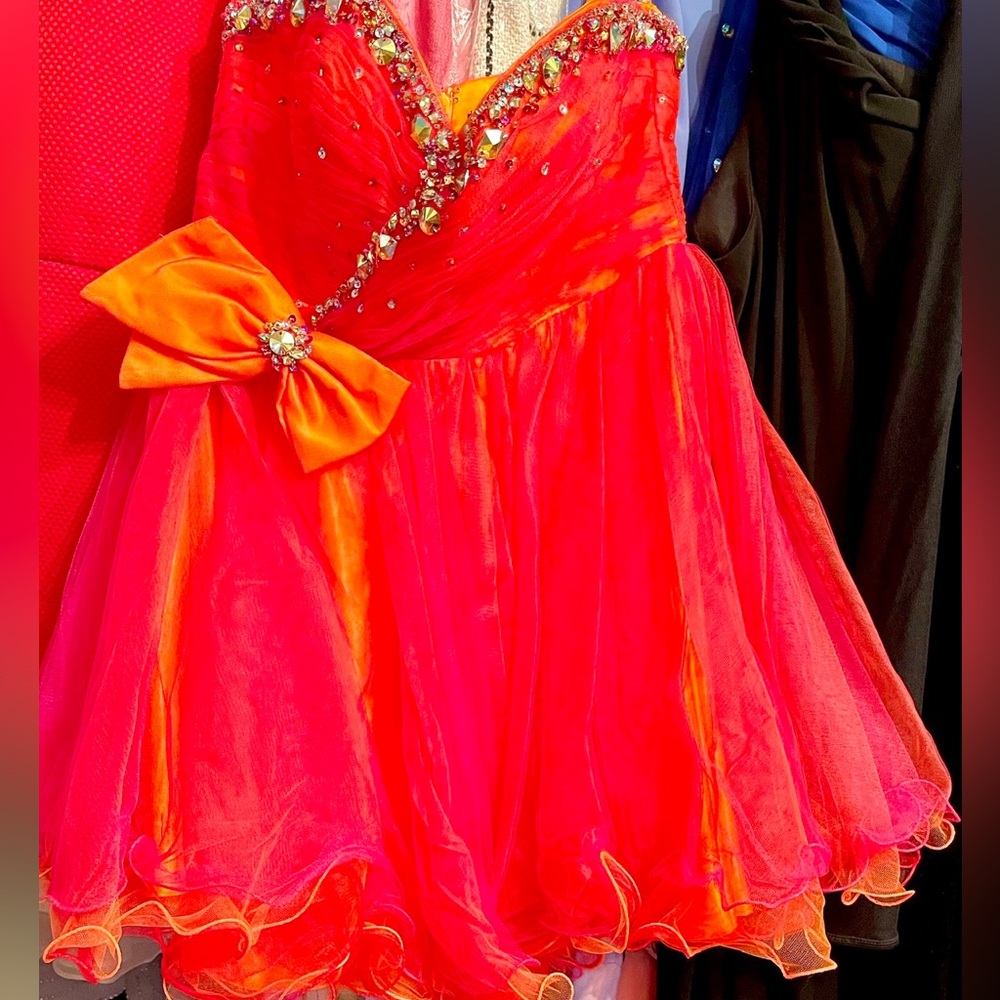 Alyce Paris Size 12 Multi Color Rhinestones Crystals Shout Gown Formal Cocktail